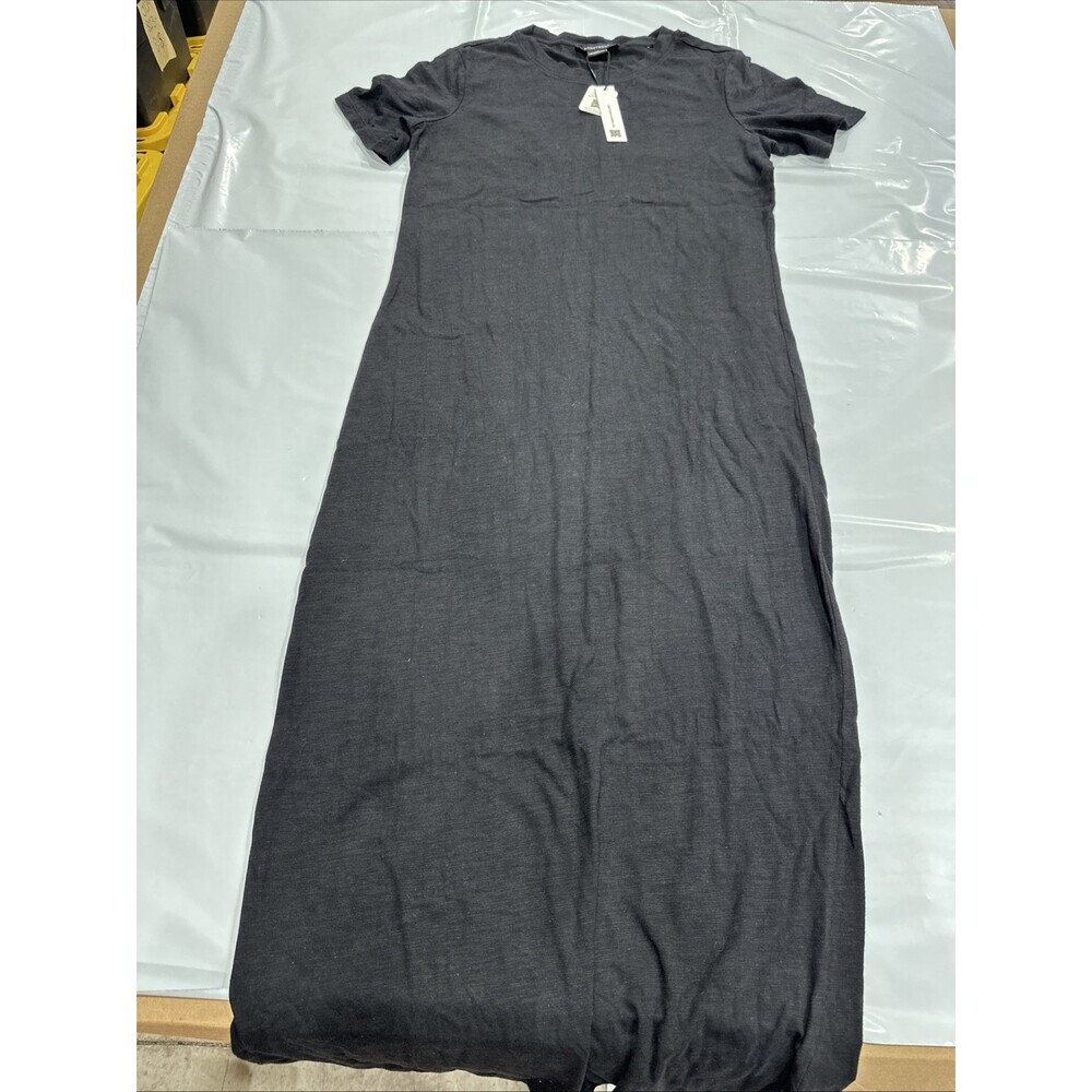 Sanctuary Maxi Dress Womens XS Black Short Sleeve Crew Neck A-Line Preppy CEB096